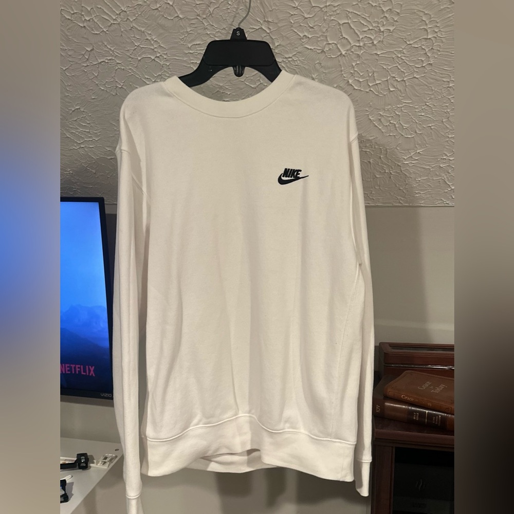 Nike Men's Classic White Crewneck Sweater